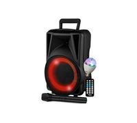 Enceinte Active - FestiSound FESTI08 - 8" 20CM - 200W - Batterie - Effet RING LED - USB SD Bluetooth TWS - Micro VHF - Ampoule
