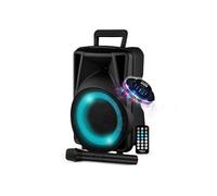 Enceinte Active - FestiSound FESTI08 - 8" 20CM - 200W - Batterie - Effet RING LED - USB SD Bluetooth TWS - Micro VHF - OVNI