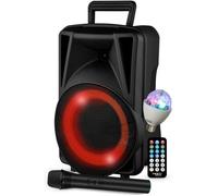 Enceinte Active - FestiSound FESTI08 - 8" 20CM - 200W - Batterie - Effet RING LED - USB SD Bluetooth TWS - Micro VHF - Ampoule