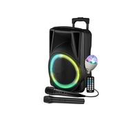 Enceinte Active - FestiSound FESTI12 - 12" 31CM - 600W - Batterie - RING LED - USB SD Bluetooth TWS - 2 Micros - Ampoule