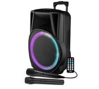 Enceinte Active - FESTI15 - 15 38CM - 700W - sur Batterie - Effet RING LED - USB SD Bluetooth TWS - 2 Micros
