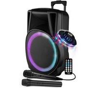 Enceinte Active - FestiSound FESTI15 - 38CM - 700W - sur Batterie - Effet RING LED - USB SD Bluetooth TWS - 2 Micros + OVNI
