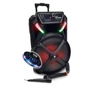 Enceinte Active FestiSound FESTI15-UHF - 15"" 38CM / 700W - SONO DJ - Effet LED USB SD Bluetooth 1 micro UHF 1 micro fil Ovni