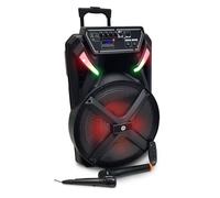 Enceinte Active FestiSound FESTI15-UHF - 15" 38CM / 700W - sur Batterie - Effet LED, USB SD Bluetooth, 1 micro UHF + 1 micro fil