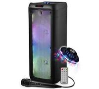 enceinte active - srx208 - 500w - 2x 8 à led - autonome sur batterie bluetooth usb sd tws - micro fil - lumière ovni