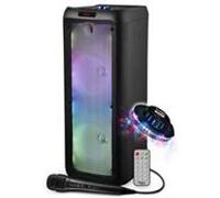 enceinte active - festisound srx208 - 500w - 2x 8" à led - autonome sur batterie bluetooth usb sd tws - micro fil - lumière ovni G