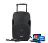 Enceinte active GEMINI AS-12TOGO Sono DJ - batterie, 1500W 12 USB Bluetooth RADIO +Câble PC ORDI Smartphone Cadeau, Soirée Fête