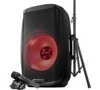 Enceinte active Gemini AS-2115BT-LT-PK, Boomer 15", à LED - 2000W, USB SD Bluetooth TWS FM, pied, microphone et télécommande