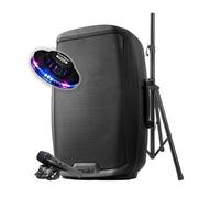 Enceinte active Gemini AS-2115BT-PK, Boomer 15"", Puissance 2000W, USB Bluetooth RADIO FM, TWS, pied, micro, Jeu de lumière OVNI