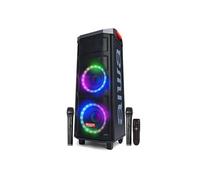 Enceinte Active Aiwa KBTUS-608 - TWS avec 600 W de Puissance et éclairage Frontal RVB / Bluetooth, USB / HyperBass