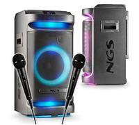 Enceinte Active 900W sur Batterie de Sonorisation NGS WILDSPACE1, 2 MICROS, Bluetooth, USB/AUX, Lumière LED, TWS, avec WOOFER 10