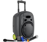 Enceinte Active Portable Ibiza Sound PORT8VHF-MKII-TWS, Autonome 20cm 400W USB Bluetooth, TWS, 1 MicVHF et Filaire+ clé USB 32go