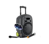 Enceinte Active Portable IBIZA SOUND PORT8VHF-MKII-TWS, Autonome 8" 400W USB Bluetooth, TWS, 1 Micro VHF+1 Micro Fil, Ovni LED