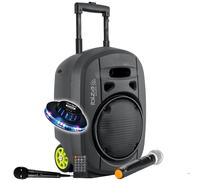 Enceinte Active Portable IBIZA SOUND PORT8VHF-MKII-TWS, Autonome 8 400W USB Bluetooth, TWS, 1 Micro VHF+1 Micro Fil, Ovni LED