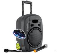 Enceinte Active Portable IBIZA SOUND PORT8VHF-MKII-TWS, Autonome 8" 400W USB Bluetooth, TWS, 1 Micro VHF+1 Micro Fil, Ovni LED