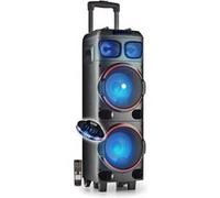 Enceinte Active Portable Sono DJ 300W NGS WILDDUB1 Stéréo Bluetooth, TWS Double Sub 8" (Micro SD/USB/AUX in/), lumière OVNI LED