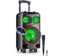 Enceinte portable 120W NGS WILDDUBZERO - 8" WOOFER COMPATIBLE avec TECHNOLOGIE BLUETOOTH ET TWS - USB/SD/BT. Batterie 7 HEURES