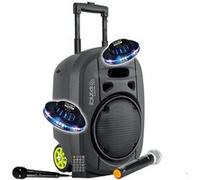 Enceinte Active Sono 400W IBIZA SOUND PORT8VHF-MKII-TWS, Autonome 8" USB Bluetooth, TWS, 1 Micro VHF+1 Micro Fil, Ovni LED