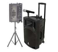 Enceinte Active SONO DJ BOOST120VHF-BT Portable Autonome - 700W -1 2/30CM AVEC USB-MP3, REC, VOX, BLUETOOTH, 1 MICRO VHF, PIED