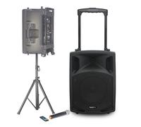 Enceinte Active SONO DJ BOOST150VHF-BT Portable Autonome - 800W -1 5/38CM AVEC USB-MP3, REC, VOX, BLUETOOTH, 1 MICRO VHF, PIED