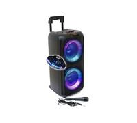 Enceinte Active Sono DJ IBIZA VENUS600 - LUMINEUSE KARAOKE 2 x 8"/20cm 600W, Bluetooth USB TWS, Batterie intégrée, OVNI LED