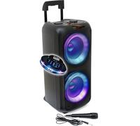 Enceinte Active Sono DJ Karaoke Ibiza VENUS600 - Lumineuse 2 x 8/20cm 600W, Bluetooth USB TWS, Batterie intégrée, OVNI LED