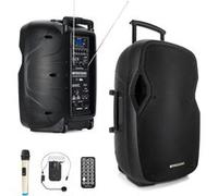 Enceinte active Système PA Mobile Bluetooth TWS - avec Batterie puissante - 30W (RMS) , Micro sans Fil, Casque et télécommande G