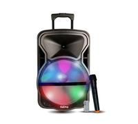 Enceinte amplifiée 600W PMPO Karma DEEP-12 avec microphone sans fil VHF USB Bluetooth TWS, Enregistrement, Boomer LED RVB