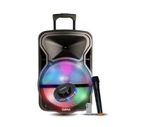 Enceinte amplifiée Sono Karma DJ 600W PMPO Bluetooth TWS Micro VHF USB Enregistrement LED RVB OVNI
