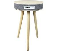 Enceinte Audio Table d'Appoint en Bois avec Bluetooth et Chargeur Budapest Beige