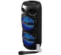 Enceinte autonome 2 x 8"/20cm 300W avec Bluetooth USB MICRO SD FM TWS Micro Télécommande & Effets Lumineux