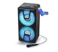 Enceinte autonome à LED Party box portable avec lecteur CD + Micro - BT/CD/AUX/USB - 150W+clé USB 32Go