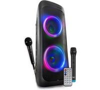 BM SONIC Enceinte DJ 1000W lumineuse – Lecteur CD, amplifiée sur batterie, Bluetooth USB, Radio