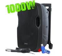 Enceinte Autonome gemini AS 10 TOGO sur Batterie avec Micro 1000 Watts USB/BT/AUX/SD