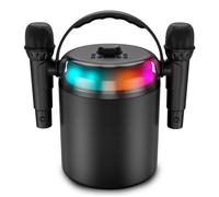 Enceinte Autonome Ledwood PLAYKARAOKE 120W, LED RVB, Bluetooth USB, 2 Micros sans fil, Effets Vocaux, Compatible TV Connectée