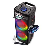 INOVALLEY Enceinte autonome lumineuse MS06-CD-XXL – CD, Bluetooth 5.0, USB, 1000W, Karaoké, Radio FM