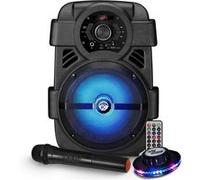 Enceinte autonome MyDj SONIC08 LED - 400W - APPLICATION SMARTPHONE USB/BT/RADIO FM/AUX - Téléco. + Micro sans fil Karaoké + OVNI