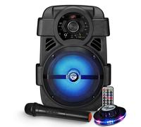 Enceinte autonome MyDj SONIC08 LED - 400W - APPLICATION SMARTPHONE USB/BT/RADIO FM/AUX - Téléco. + Micro sans fil Karaoké + OVNI