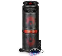 Enceinte Autonome - PICKERING BARREL-6 - Son 360° sur Batterie - Micro - 600 Watts- 8 Hauts-parleurs - USB/BT - Lumière OVNI