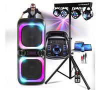 Enceinte autonome Sono DJ 600W Madison NASH60 - Eclairage LED, Bluetooth, USB, micro, Lumière, soirées Anniversaires Fêtes