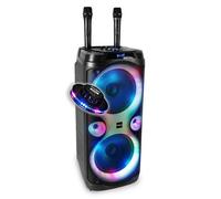 Enceinte Autonome SONO DJ Ibiza COLUMBA-KARAOKE 2x8"" 1000W Bluetooth USB Micro SD RADIFM TWS Micro Filaire Télécom. LED,Jeu OVNI