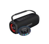 Ledwood Enceinte autonome XTR160 – 200W Bluetooth TWS LED IPX6 USB/SD Noir