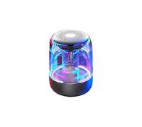 Enceinte Bluetooth 5.0 Lumineuse LED Transparente Subwoofer TWS 6D Surround HIFI Stéréo Cool Audiohe Noir