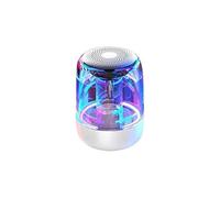 Enceinte Bluetooth 5.0 Lumineuse LED Transparente Subwoofer TWS 6D Surround HIFI Stéréo Cool Audiohe Blanc YONIS Blanc