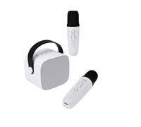 Enceinte Bluetooth 5.1 avec 2 Micro karaoké Sans Fil Modèle Party Btmic 15W Blanc