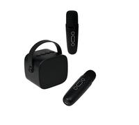 Enceinte Bluetooth 5.1 avec 2 Micro karaoké Sans Fil Modèle Party Btmic 15W Noir