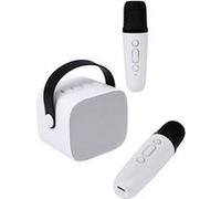 Enceinte Bluetooth 5.1 avec 2 Micro karaoké Sans Fil Modèle Party Btmic 15W PARTY Blanc Blanc G