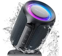 Enceinte Bluetooth 5.3, Baffle À Basse Intense, 15W Haut-Parleur Connecté, Étanche Ipx7, Double Appairage Stéréo (Bleu Noir)