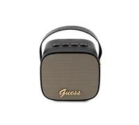 Enceinte Bluetooth 5.3 Compacte 5W avec Sangle de Transport en Cuir Motif 4G Noir