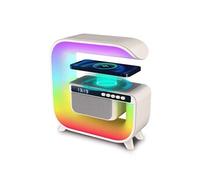 Enceinte Bluetooth 5 en 1 Chargeur Sans Fil Réveil Lumière Ambiance RGB LED YONIS